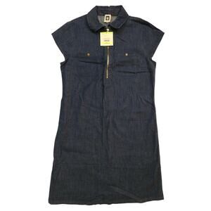 Anne klein Denim Dress Women's Size 4 Collared Casual Luxury minimalism